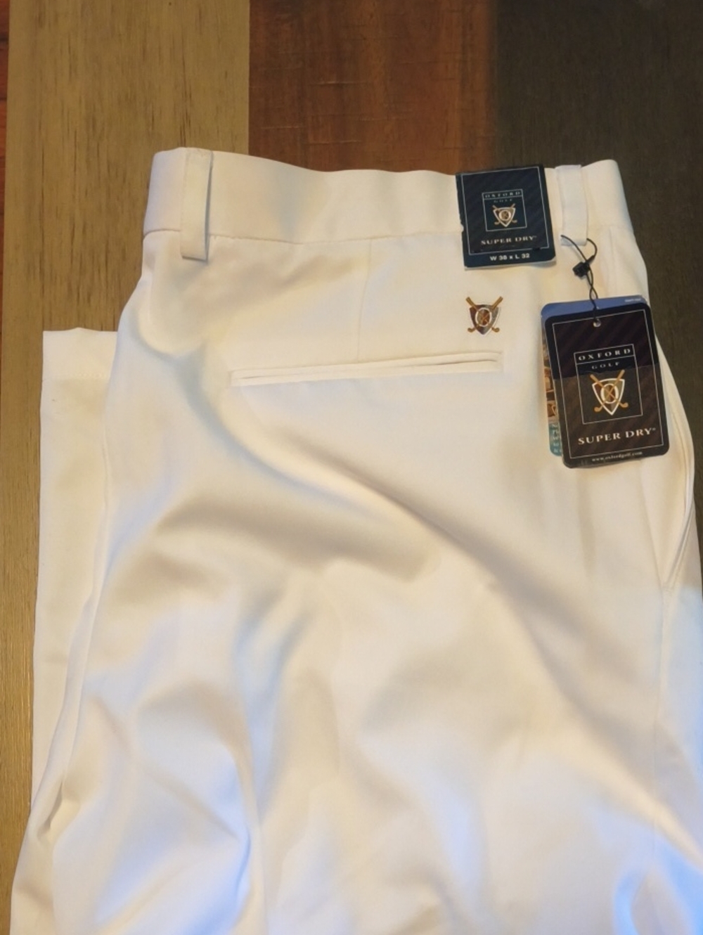 Superdry Men's White Hybrid Golf Pants with Embroidered Crest